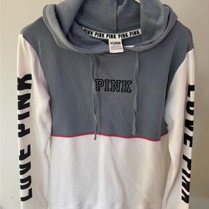 Victoria's Secret Pink and White Hoodie